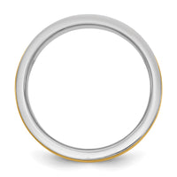 14k Two-Tone W/Y 6mm Milgrain Wedding Band Size 13.5
