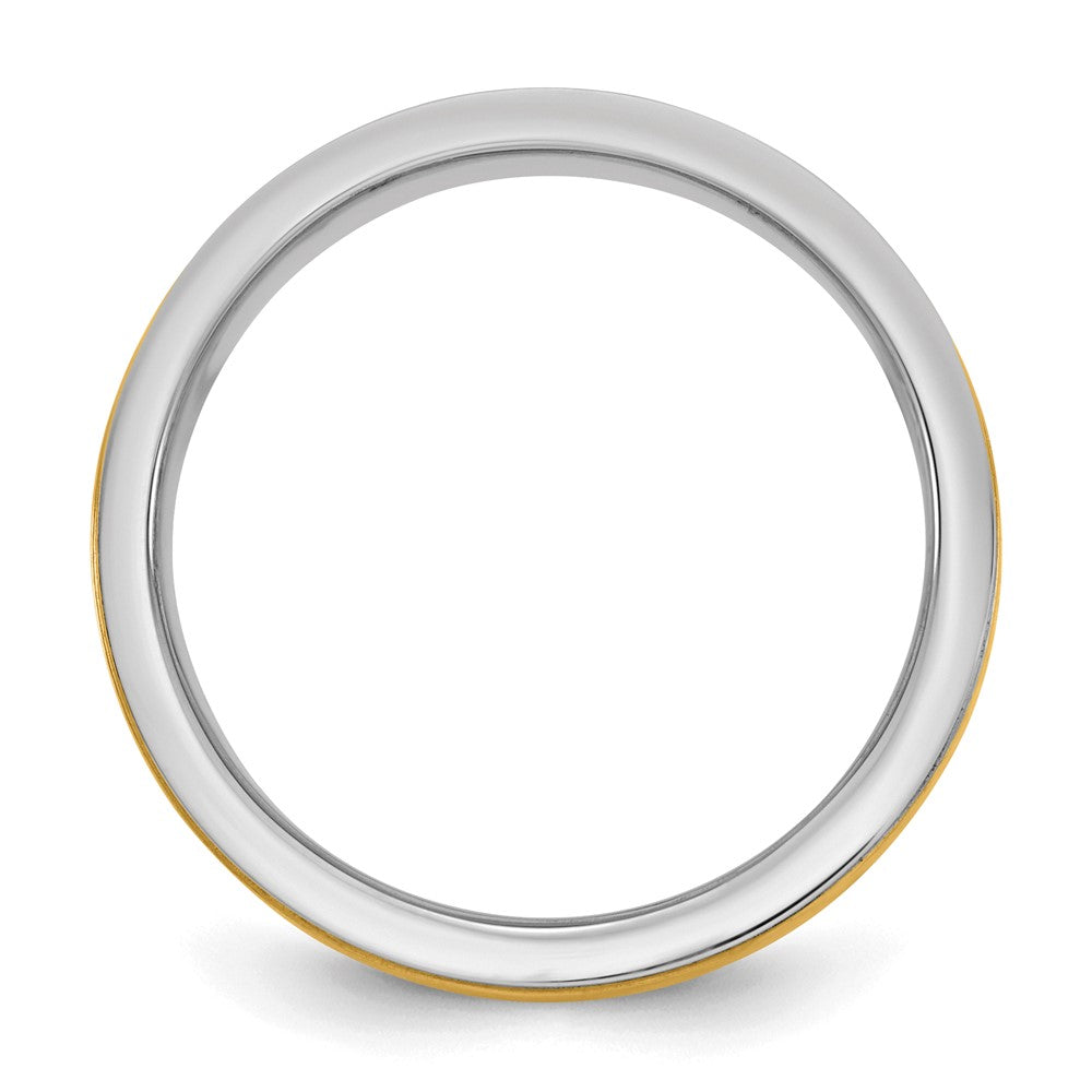 14k Two-Tone W/Y 6mm Milgrain Wedding Band Size 10