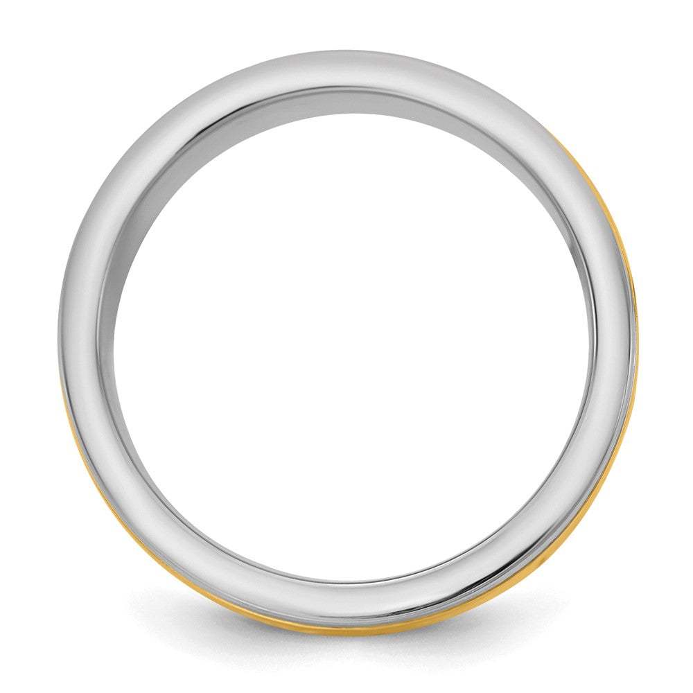 14k Two-Tone W/Y 8mm Milgrain Wedding Band Size 11.5