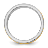 14k Two-Tone W/Y 8mm Milgrain Wedding Band Size 10