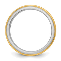 14k Two-Tone W/Y 6mm Double Banded Wedding Band Size 7.5