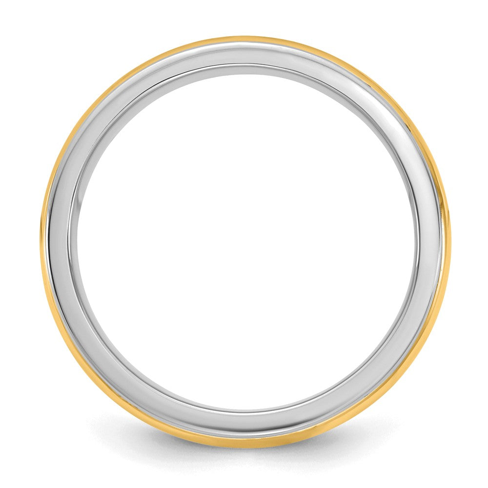 14k Two-Tone W/Y 6mm Single Banded Wedding Band Size 12