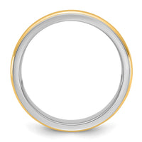 14k Two-Tone W/Y 7mm Single Banded Wedding Band Size 12.5