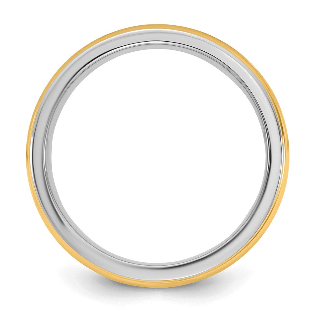 14k Two-Tone W/Y 8mm Single Banded Wedding Band Size 9