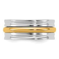 14k Two-Tone W/Y 8mm Single Banded Wedding Band Size 12