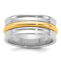 14k Two-Tone W/Y 8mm Single Banded Wedding Band Size 7