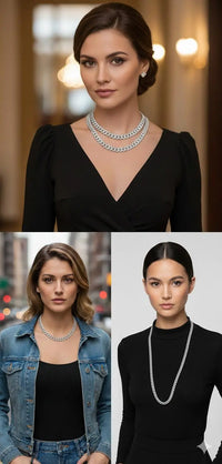 Tennis Chains, 6.5mm 925 sterling silver - platinum, Moissanite Diamond With GRA Certificate VVS1 - D ABC Jewelries