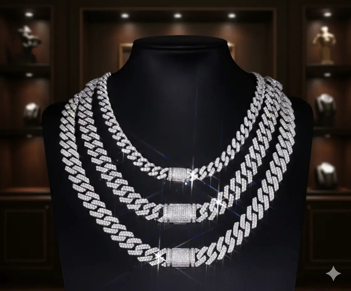 Tennis Chains, 6.5mm 925 sterling silver - platinum, Moissanite Diamond With GRA Certificate VVS1 - D ABC Jewelries