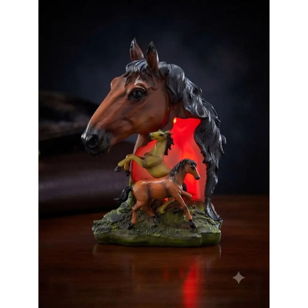 The Wild Herd: Handcrafted Illuminated Horse Sculpture, 10.5” x 6” inches
