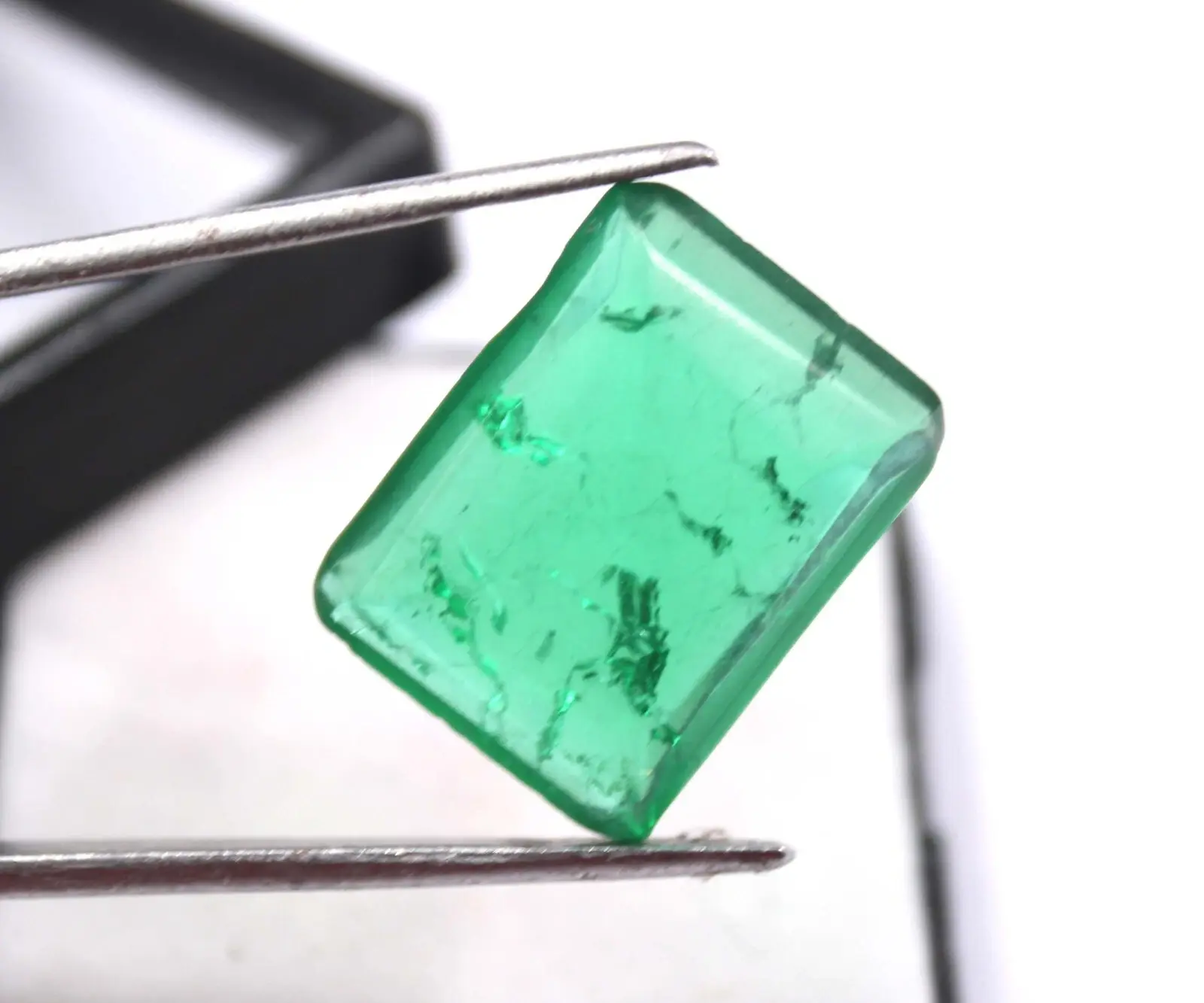 Unique Colombian Cut 100% Natural Green Emerald 18-19 Ct Certified Gemstone AKO ABC Jewelery