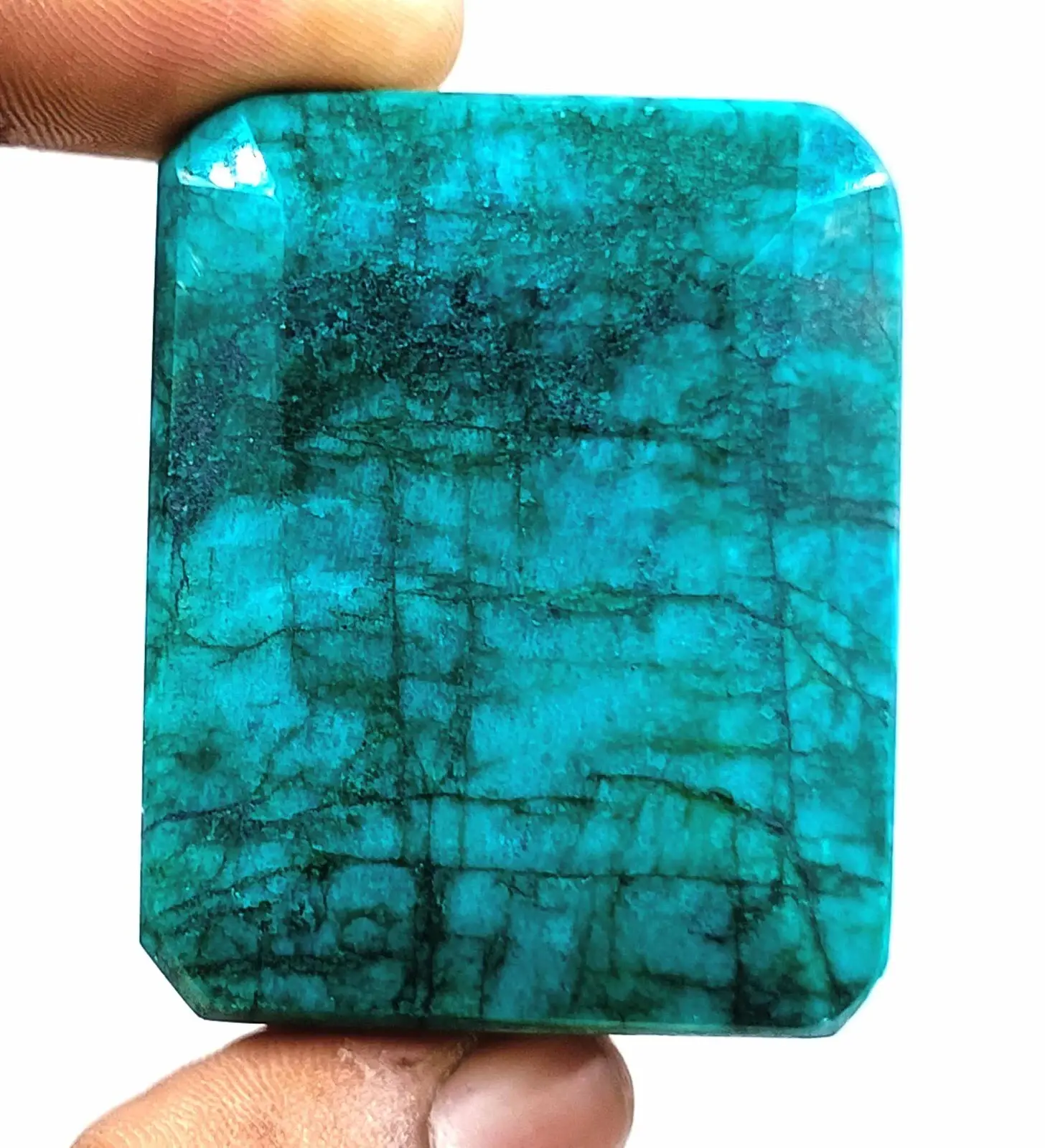 Unique Emerald Cut 594 Ct Certified Natural Colombia Green Emerald Gemstone AKD ABC Jewelery