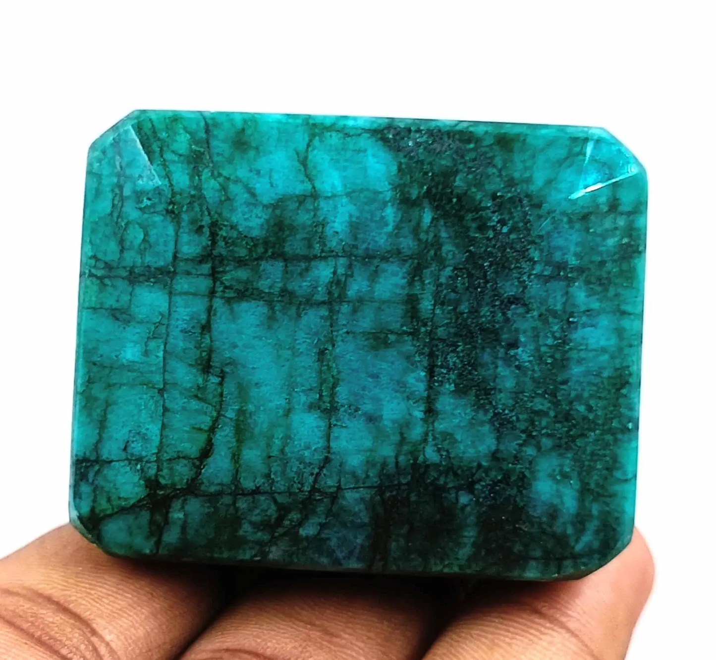 Unique Emerald Cut 594 Ct Certified Natural Colombia Green Emerald Gemstone AKD ABC Jewelery