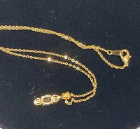 Vintage 14KT Gold-Electroplated Necklace w/ Red Oval Gemstone Pendant ABC Jewelery
