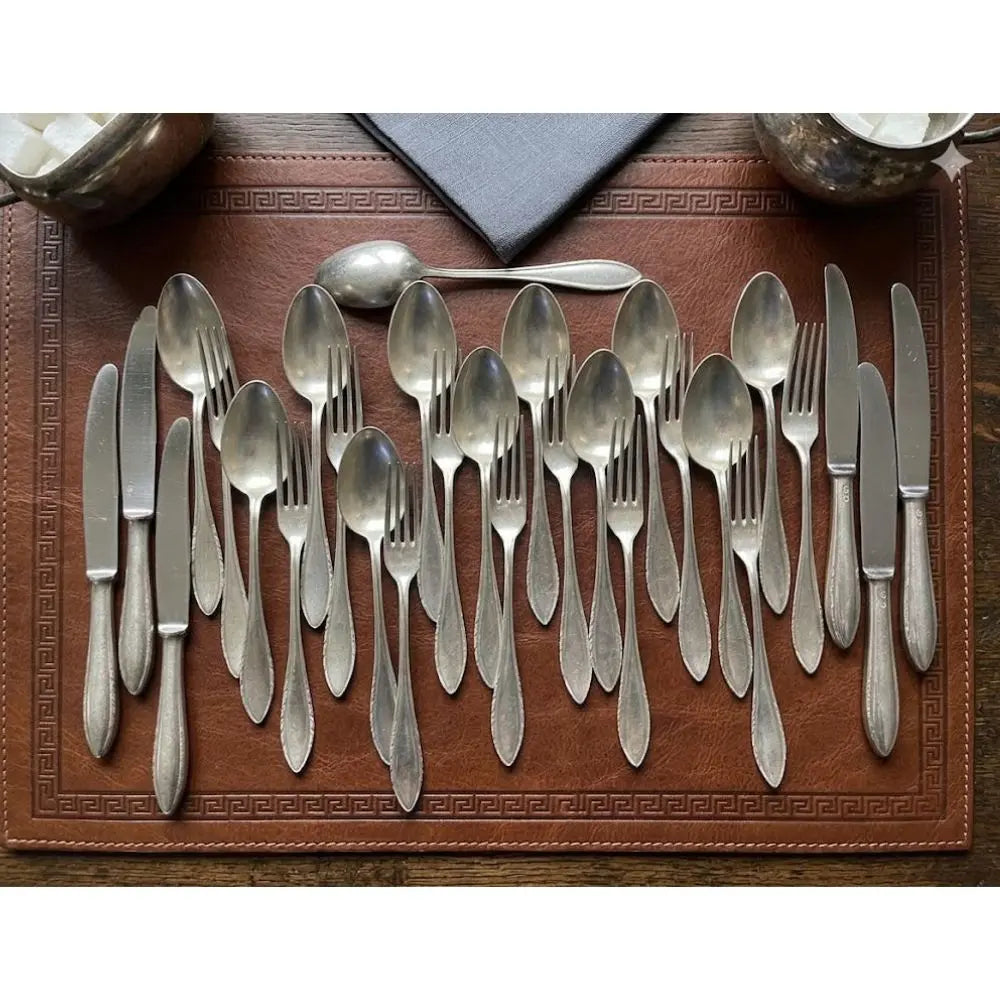 Vintage Austrian Berndorf Heavy Silver-Plated Flatware - 29 Piece Set