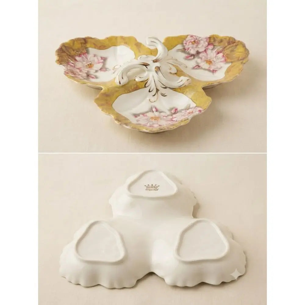 Vintage Imperial Porcelain Trifurcated Serving Tray