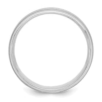 14k White Gold Heavy Comfort Fit Brush Satin Fancy Band