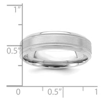 14k White Gold Heavy Comfort Fit Brush Satin Fancy Band