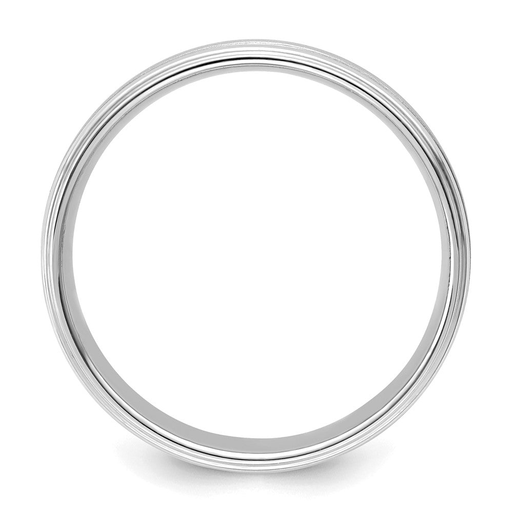 14k White Gold Light Comfort Fit Brush Satin Fancy Band