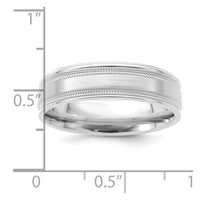 14k White Gold Light Comfort Fit Brush Satin Fancy Band
