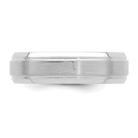 14k White Gold Heavy Comfort Fit Brush Satin Fancy Band
