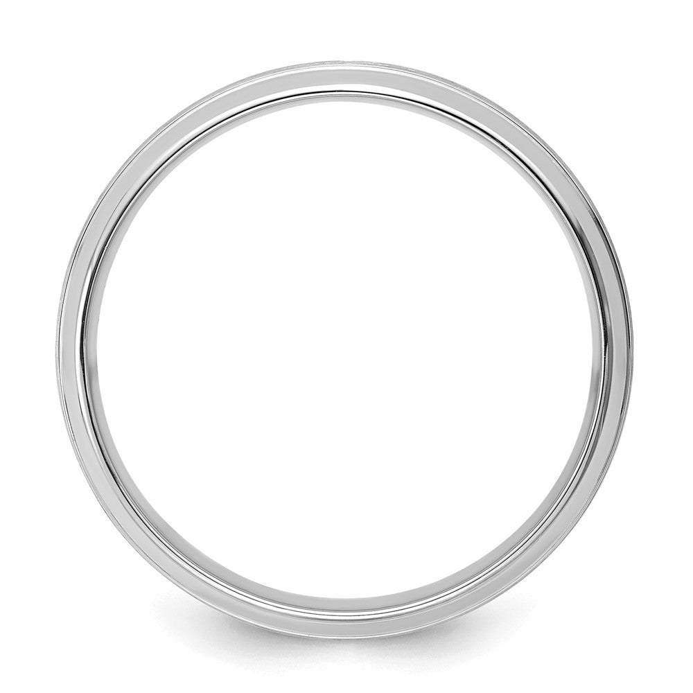 14k White Gold Light Comfort Fit Brush Satin Fancy Band