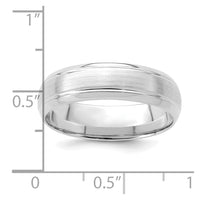 14k White Gold Heavy Comfort Fit Brush Satin Fancy Band