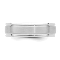 14k White Gold Light Comfort Fit Brush Satin Fancy Band