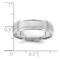 14k White Gold Light Comfort Fit Brush Satin Fancy Band