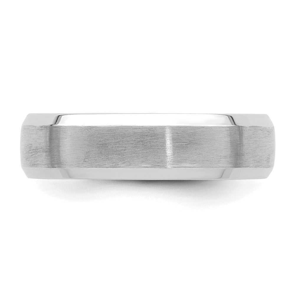 14k White Gold Light Comfort Fit Brush Satin Fancy Band
