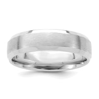 14k White Gold Light Comfort Fit Brush Satin Fancy Band
