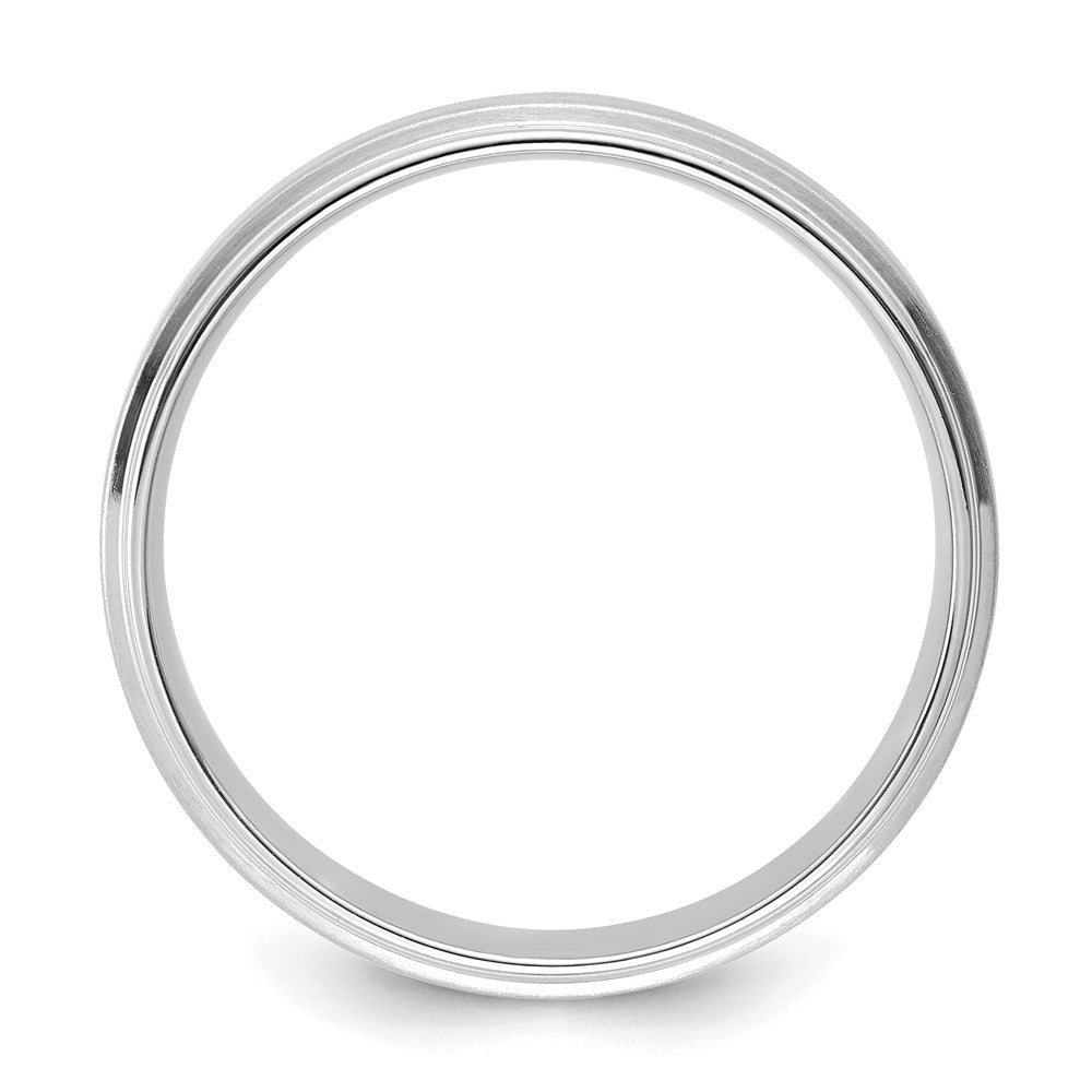14k White Gold Light Comfort Fit Brush Satin Fancy Band