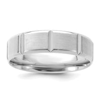14k White Gold Light Comfort Fit Brush Satin Fancy Band