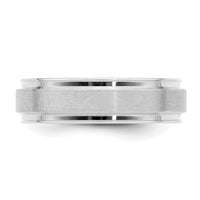 14k White Gold Light Comfort Fit Brush Satin Fancy Band