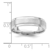 14k White Gold Standard Comfort Fit Brush Satin Fancy Band