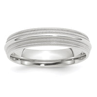 10KW 5mm Double Milgrain Comfort Fit Band Size 5.5