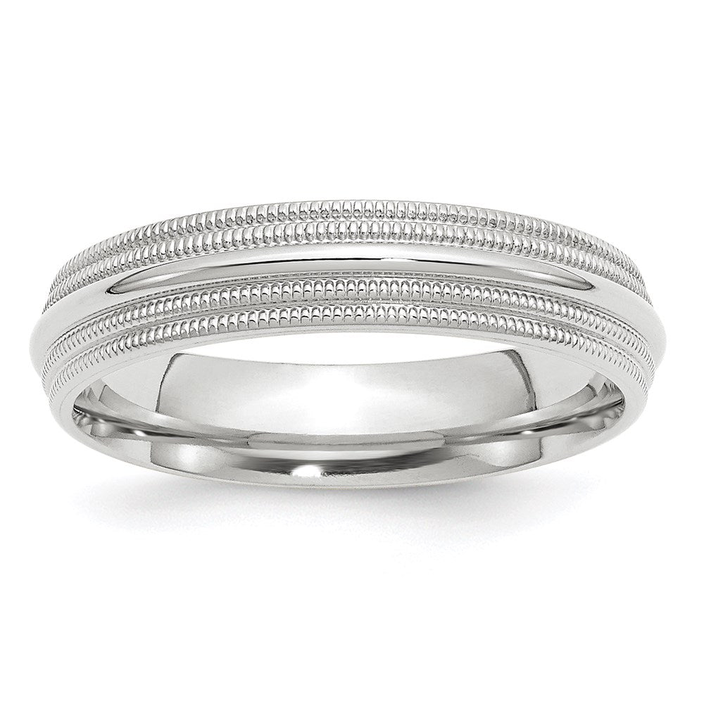 14KW 5mm Double Milgrain Comfort Fit Band Size 9
