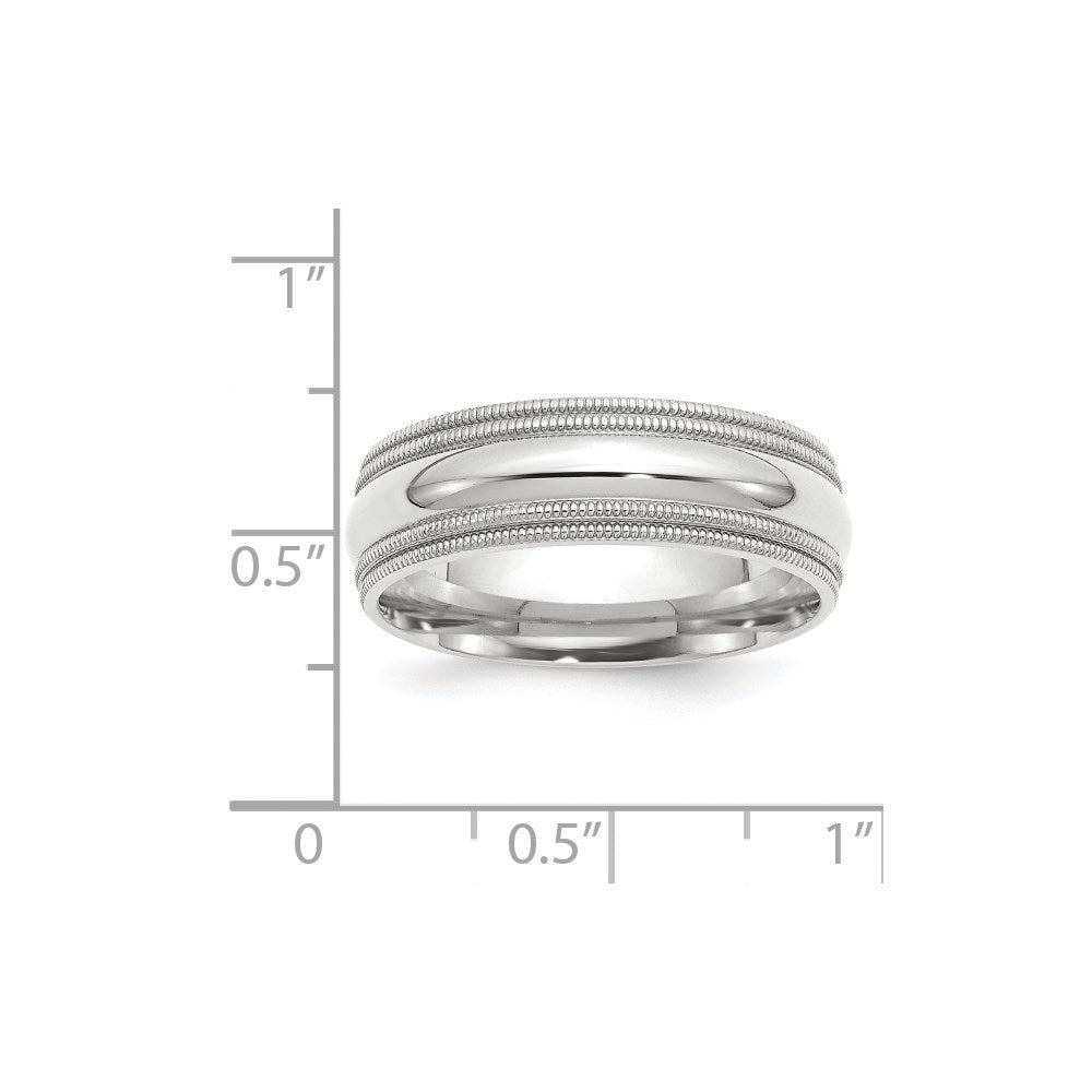 10KW 7mm Double Milgrain Comfort Fit Band Size 11.5