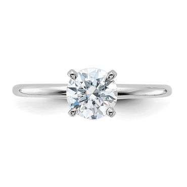 14kw 3/4ct Lab Grown Diamond VS/SI+ G+ Round Complete Solitaire Eng Ring