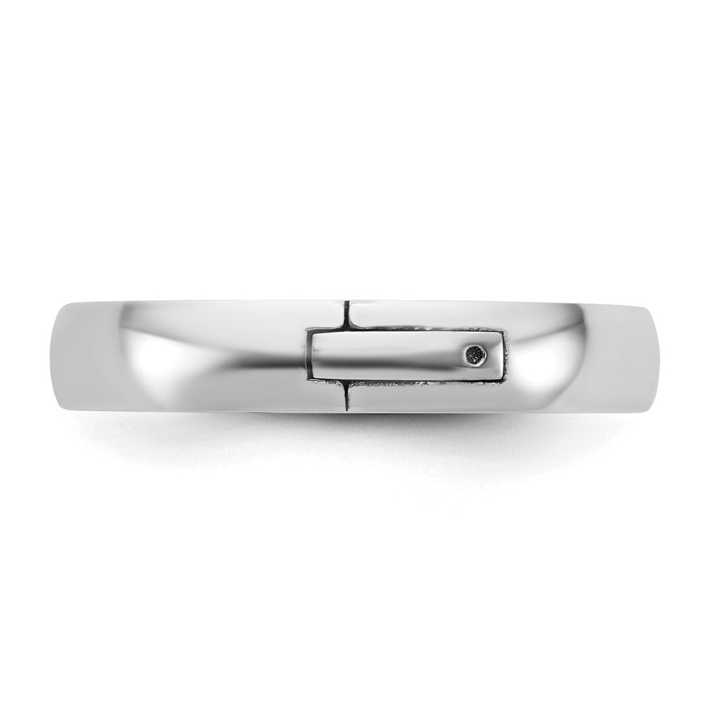 14kw CLIQ 4mm Hinged Half Round Wedding Band Size 6.5