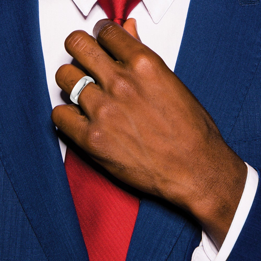 14kw CLIQ 6mm Hinged Half Round Wedding Band Size 11.5