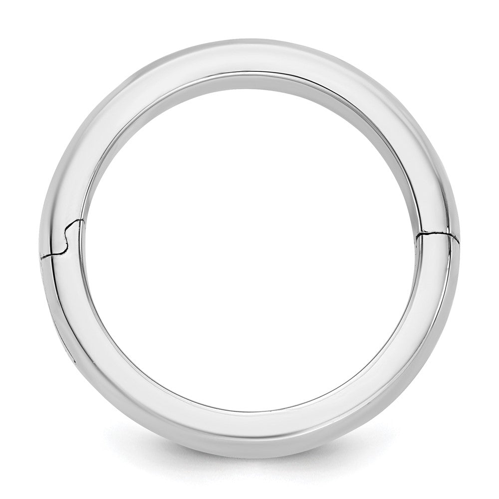 14kw CLIQ 6mm Hinged Half Round Wedding Band Size 5