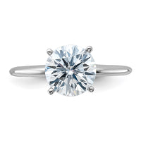 14kw 2ct Cert Lab Grown Diamond VS+ F+ Round Comp Solitaire Eng Ring