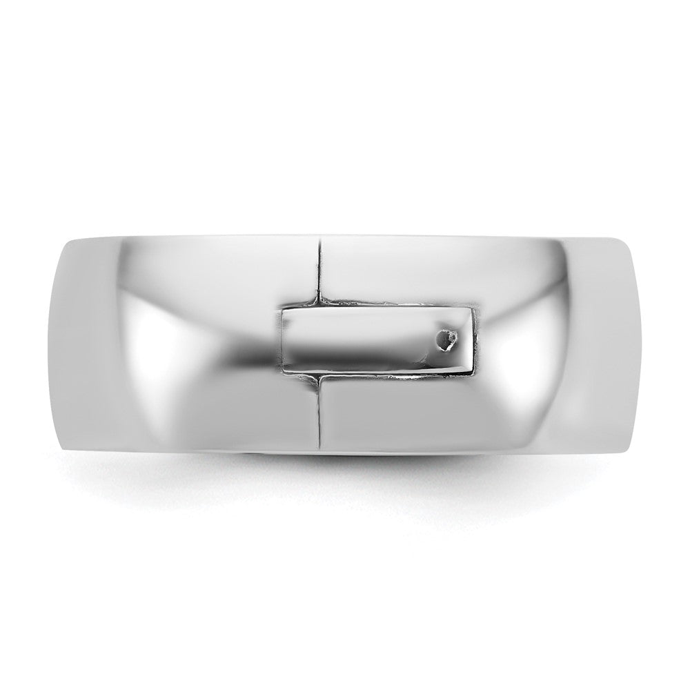 14kw CLIQ 8mm Hinged Half Round Wedding Band Size 6.5