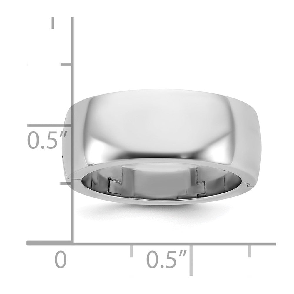 14kw CLIQ 8mm Hinged Half Round Wedding Band Size 10.5