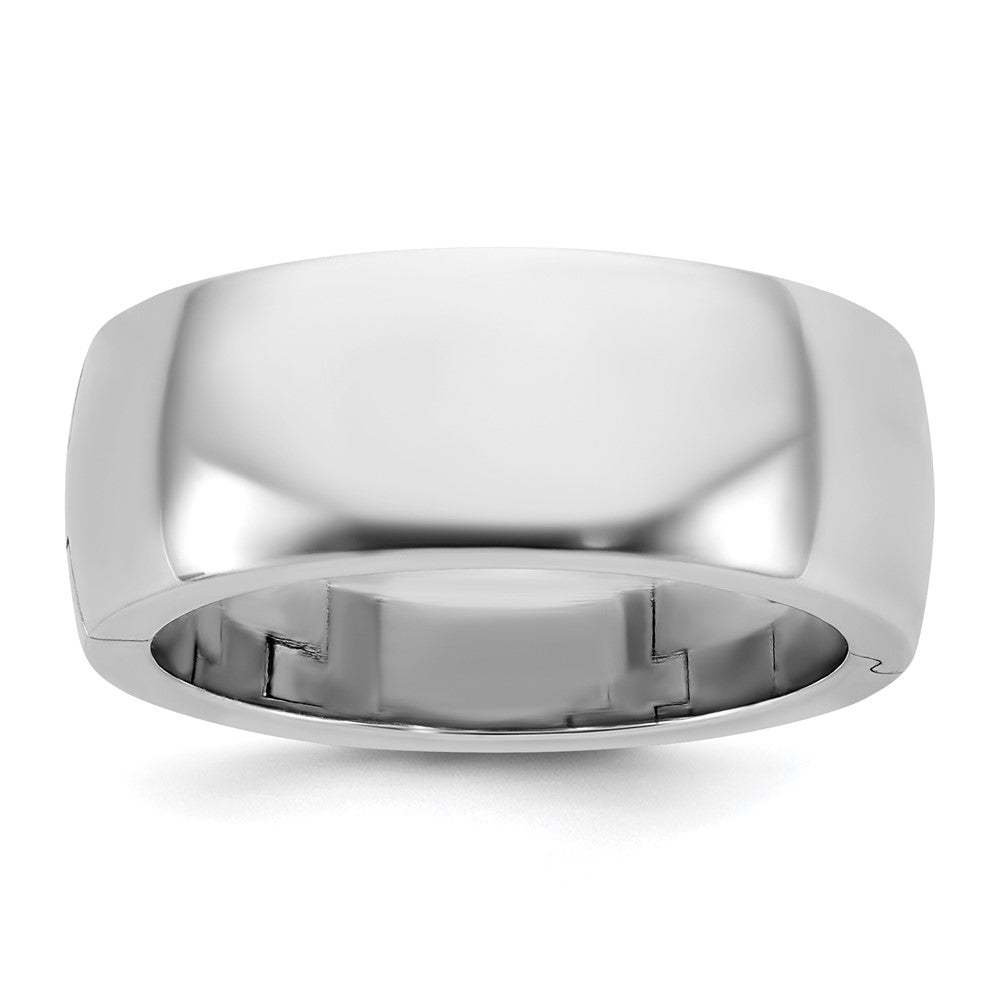 14kw CLIQ 8mm Hinged Half Round Wedding Band Size 4
