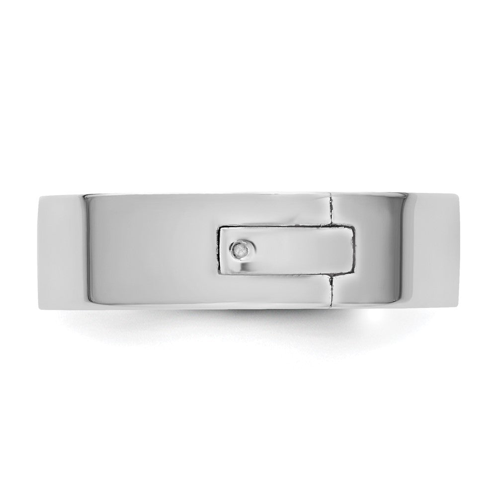 14kw CLIQ 6mm Hinged Flat Wedding Band Size 7.5