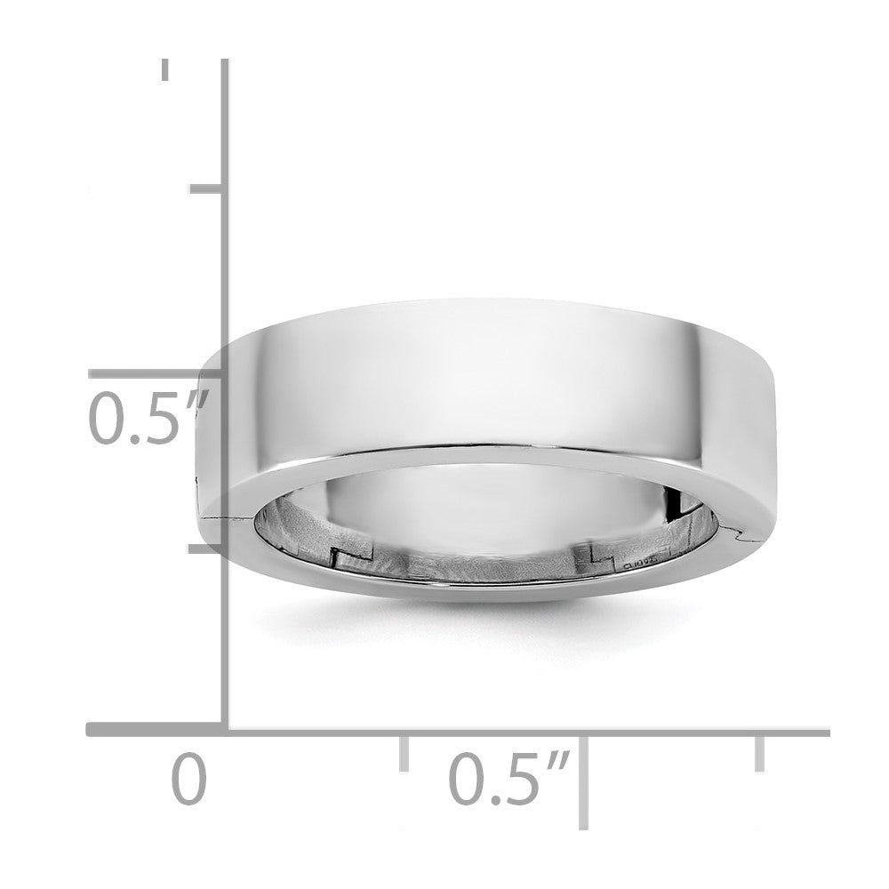 14kw CLIQ 6mm Hinged Flat Wedding Band Size 8