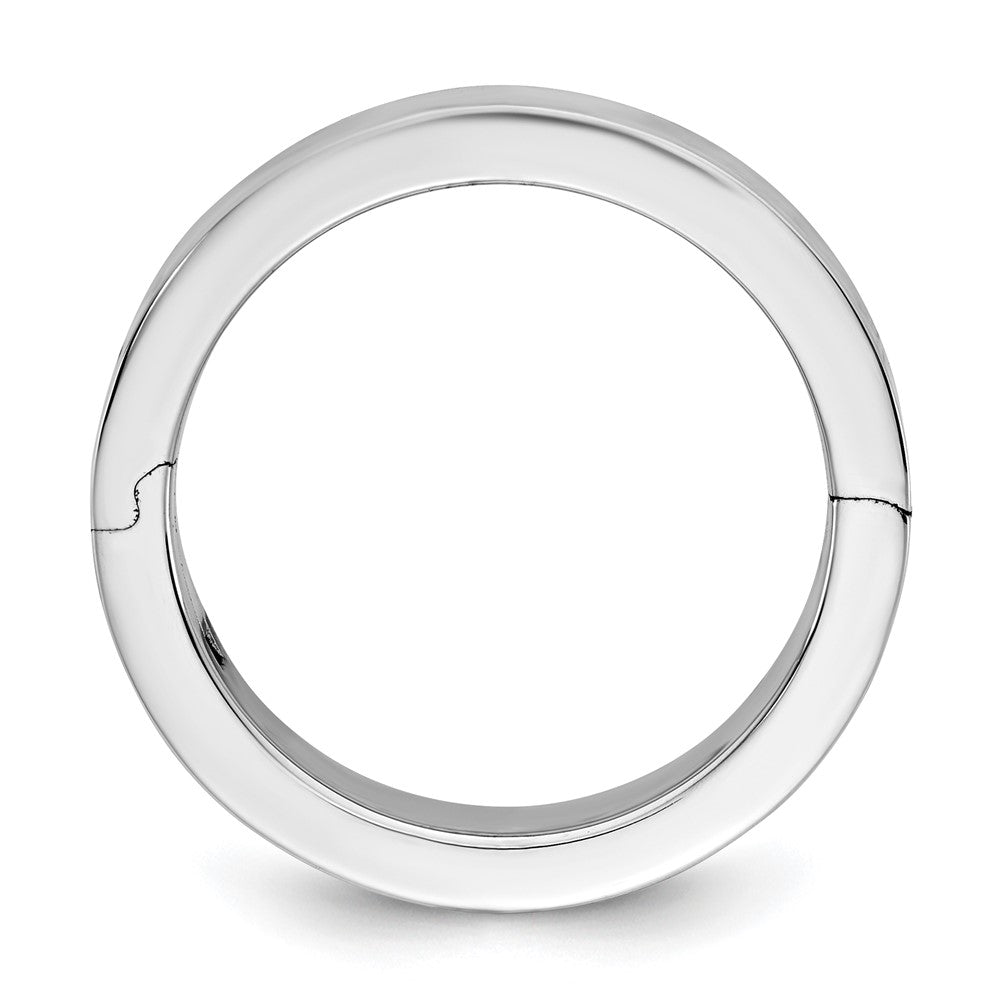 14kw CLIQ 8mm Hinged Flat Wedding Band Size 10.5