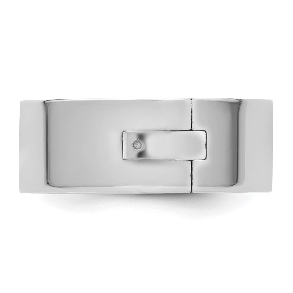 14kw CLIQ 8mm Hinged Flat Wedding Band Size 10