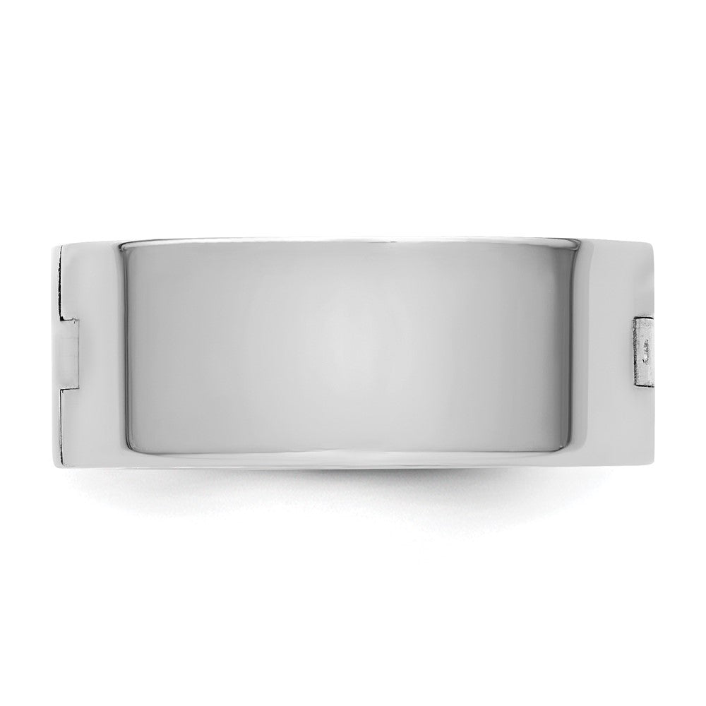 14kw CLIQ 8mm Hinged Flat Wedding Band Size 10.5